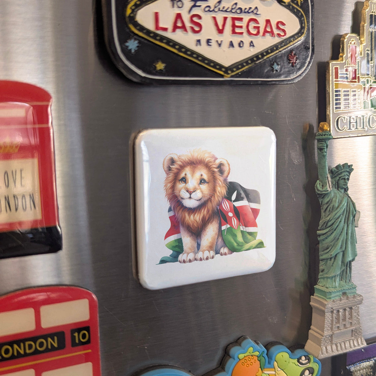 Kenya Africa Magnet | Lion of the Maasai Mara | 2x2 | Made in Canada