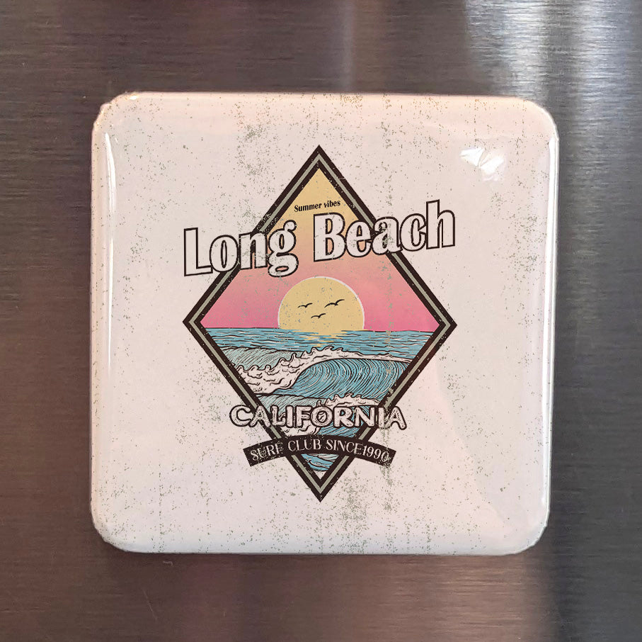 Long Beach California Magnet | Summer Vibes | 2×2 | Made in Canada - PhiloPerse