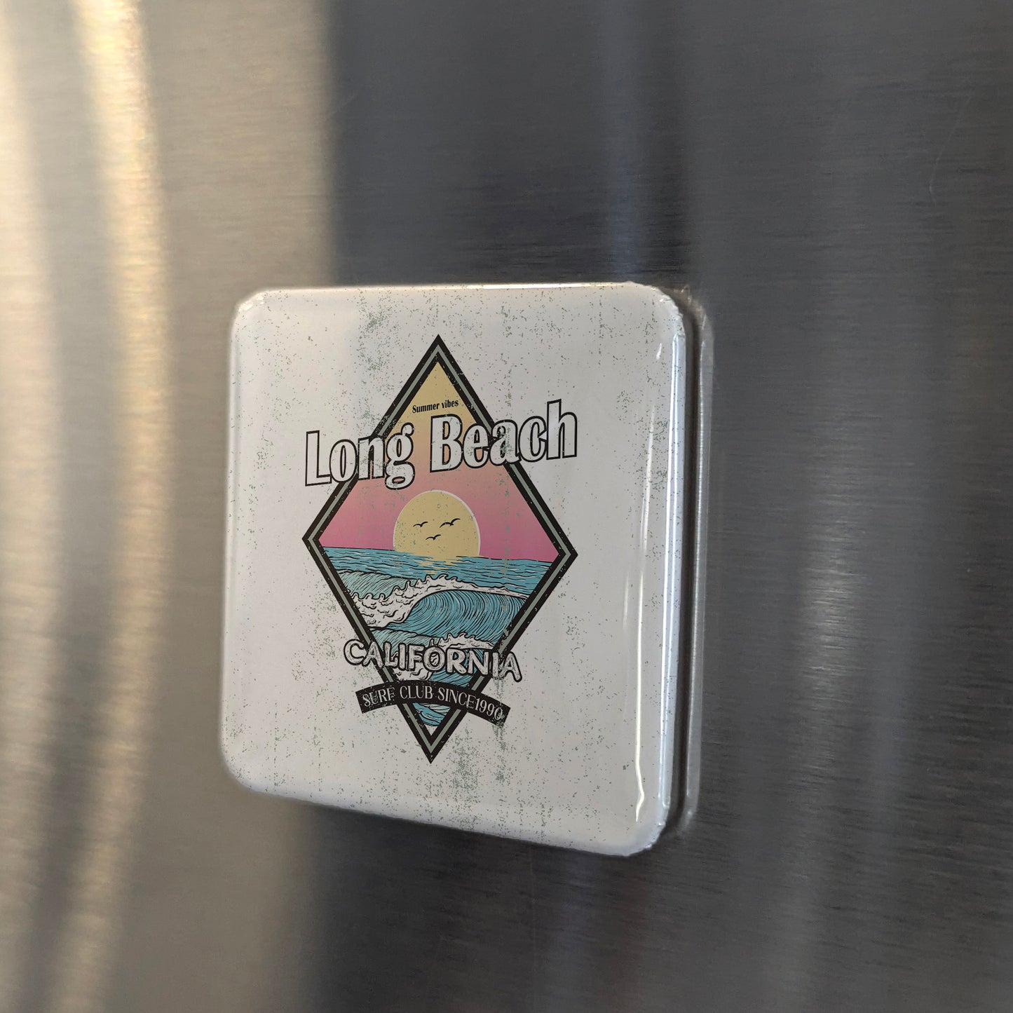 Long Beach California Magnet | Summer Vibes | 2×2 | Made in Canada - PhiloPerse