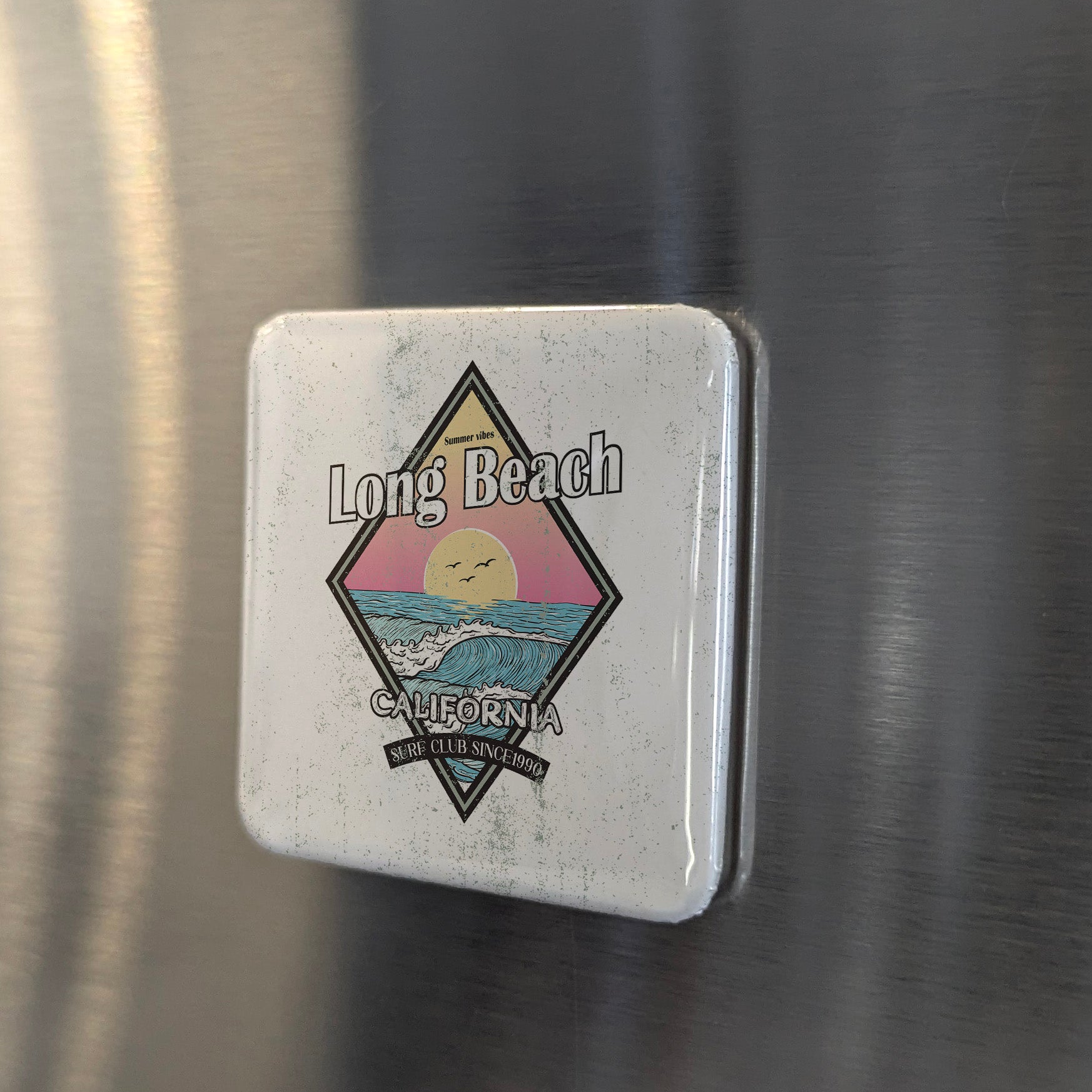 Long Beach California Magnet | Summer Vibes | 2×2 | Made in Canada - PhiloPerse