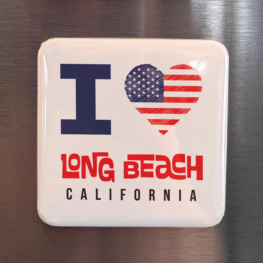 Long Beach California Magnet | Aquatic City | 2×2 | Made in Canada - PhiloPerse