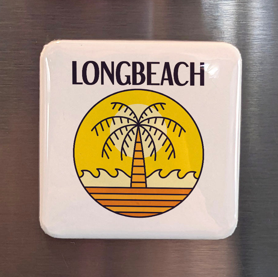 Long Beach California Magnet | Palm Circle | 2×2 | Made in Canada - PhiloPerse