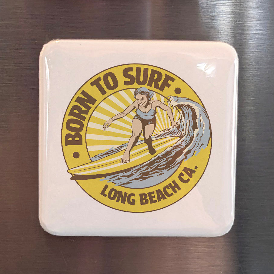 Long Beach California Magnet | Surf City USA | 2×2 | Made in Canada - PhiloPerse