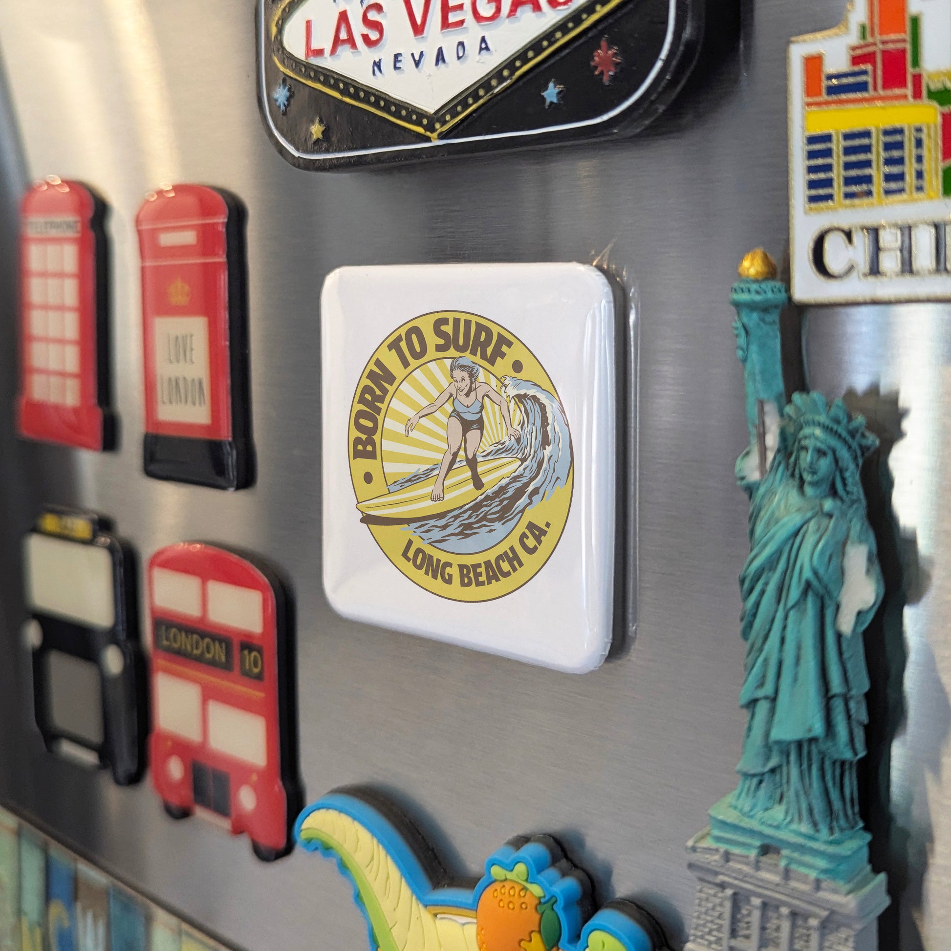 Long Beach California Magnet | Surf City USA | 2×2 | Made in Canada - PhiloPerse