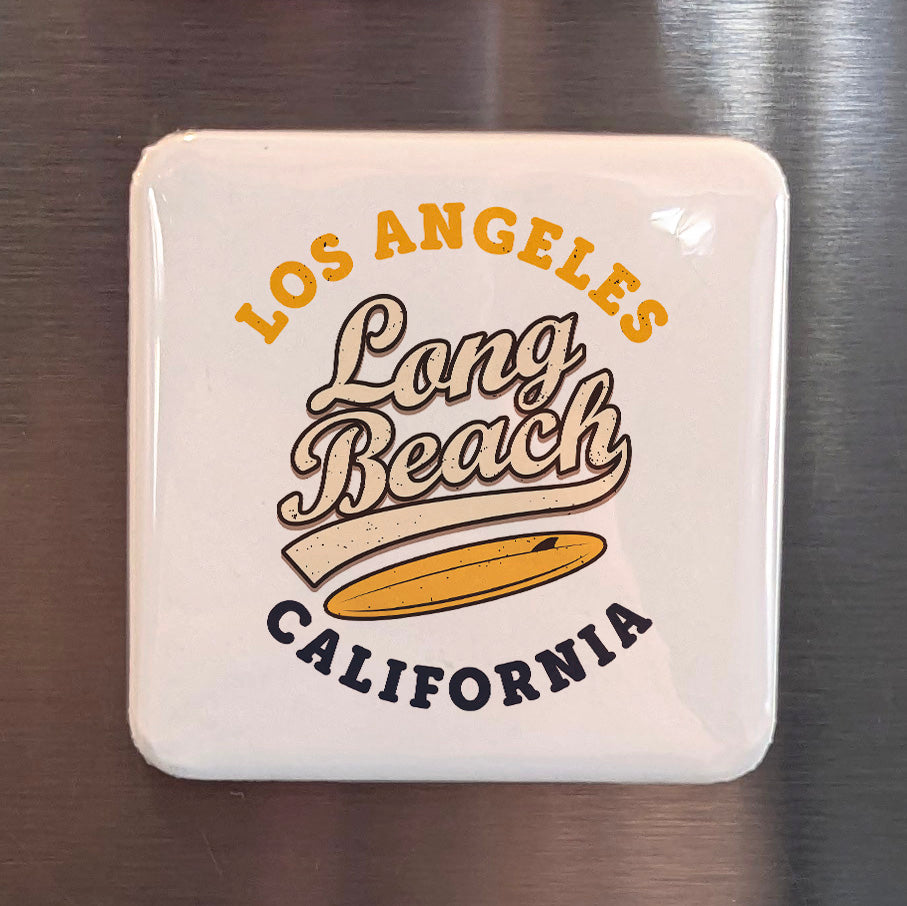 Long Beach California Magnet | Surf City in LA | 2×2 | Made in Canada - PhiloPerse