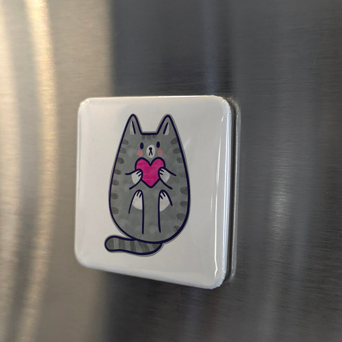 Love Cat Magnet | A Heart Full of Purrs | 2×2 | Made in Canada - PhiloPerse