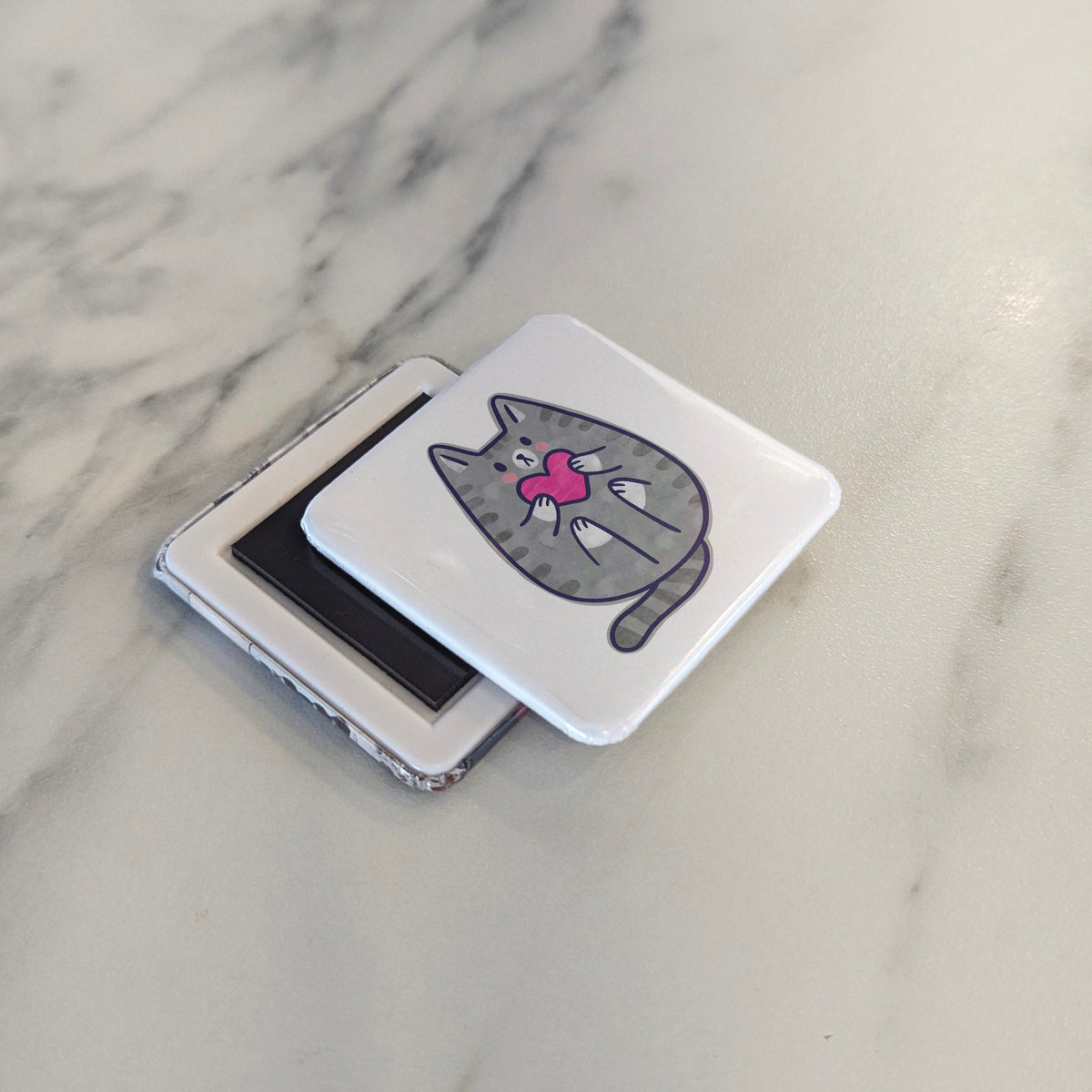 Love Cat Magnet | A Heart Full of Purrs | 2×2 | Made in Canada - PhiloPerse