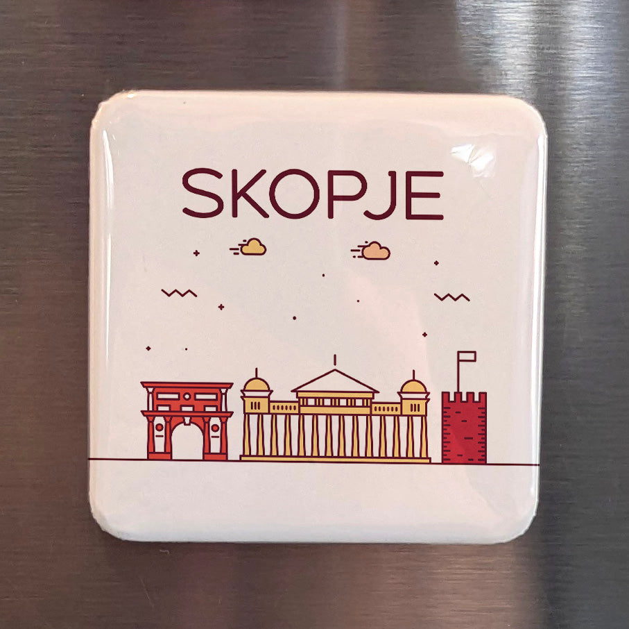 Skopje North Macedonia Magnet | City of Warriors and Ancient Macedonian Crossroads | 2x2 | Made in Canada
