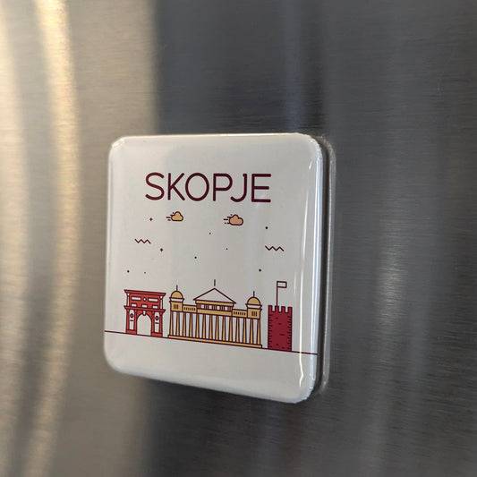 Skopje North Macedonia Magnet | City of Warriors and Ancient Macedonian Crossroads | 2x2 | Made in Canada - PhiloPerse