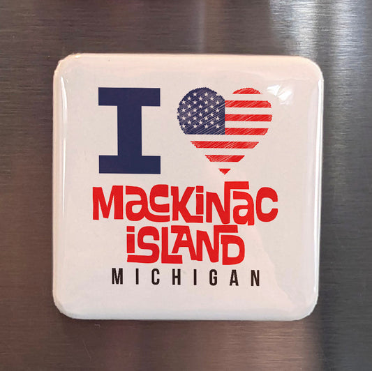 Mackinac Island Michigan Magnet | Jewel of the Great Lakes | 2x2 | Made in Canada