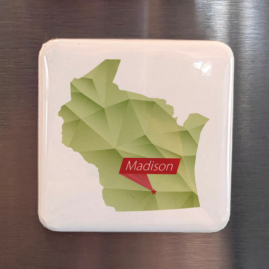 Madison Wisconsin Magnet | Isthmus City | 2×2 | Made in Canada - PhiloPerse