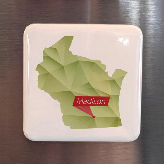 Madison Wisconsin Magnet | Isthmus City | 2×2 | Made in Canada - PhiloPerse