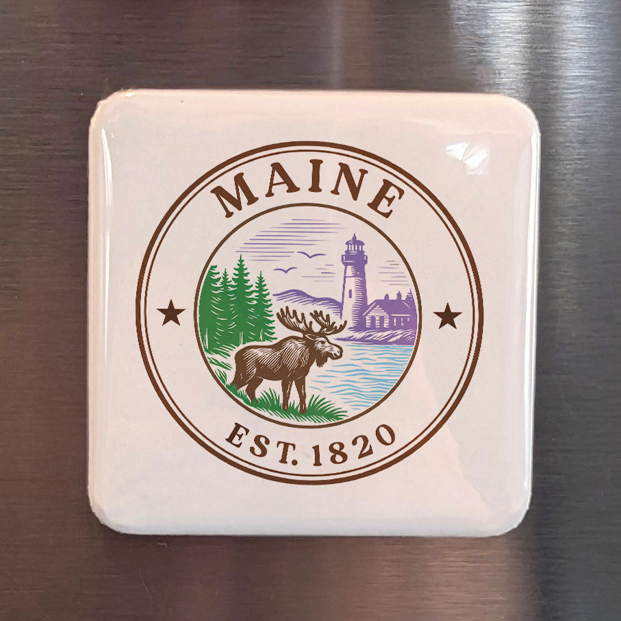 Maine Magnet | The Pine Tree State | 2×2 | Made in Canada - PhiloPerse