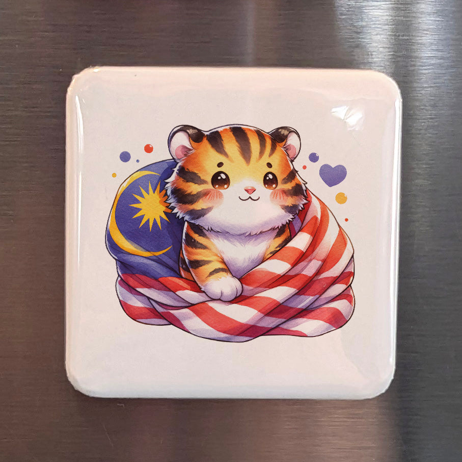 Malaysia Asia Magnet | Malayan Tiger Symbol of the Golden Chersonese | 2x2 | Made in Canada