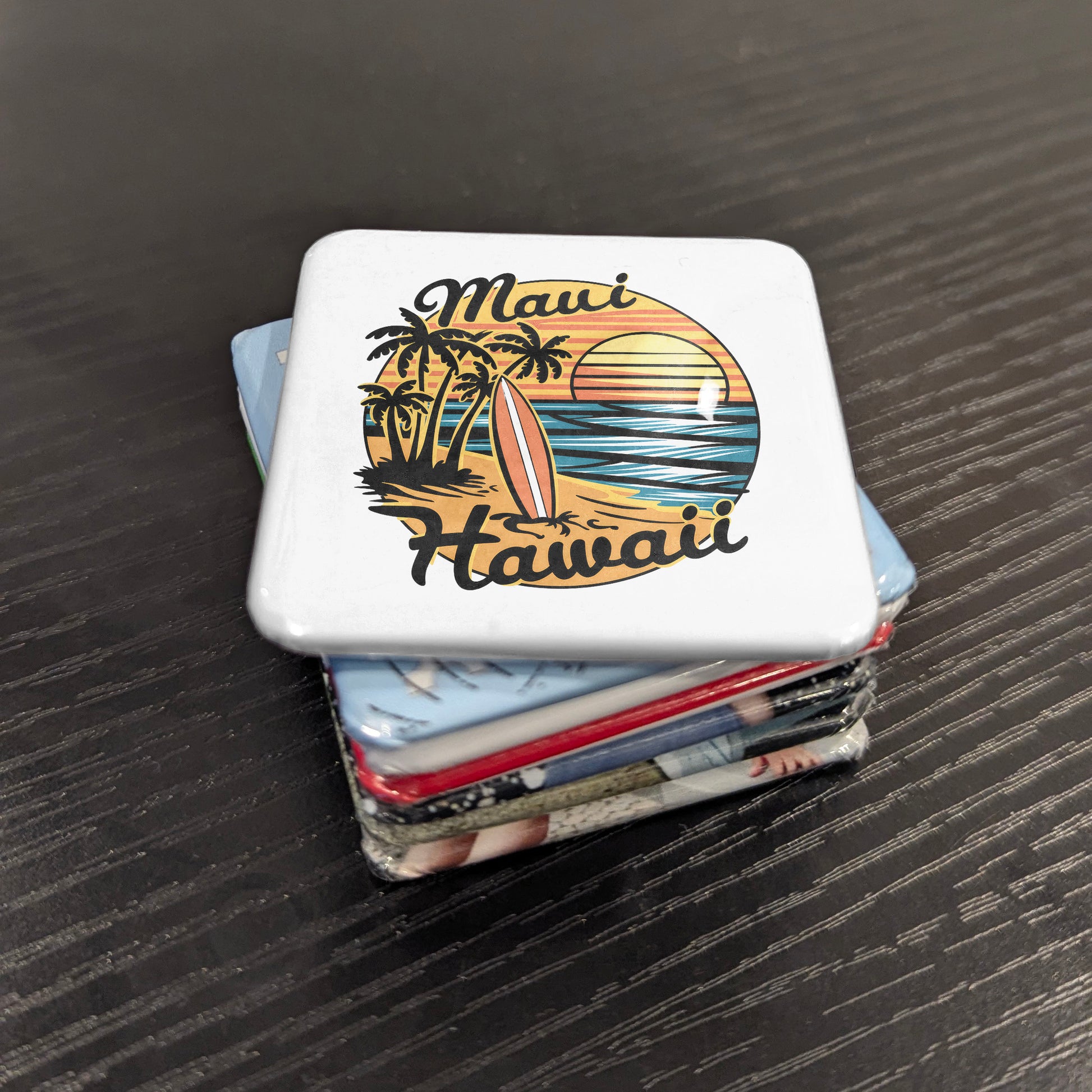 Maui Hawaii Magnet | Surf & Palms | 2×2 | Made in Canada - PhiloPerse