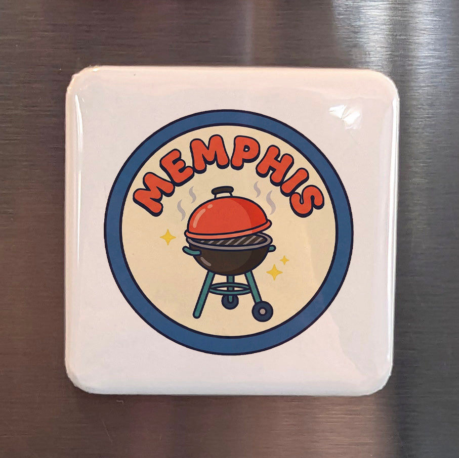 Memphis Tennessee Magnet | BBQ Capital | 2×2 | Made in Canada - PhiloPerse