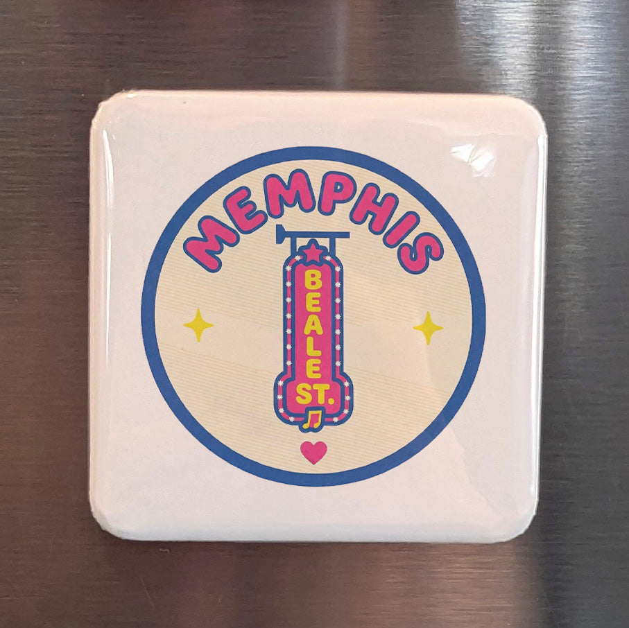 Memphis Tennessee Magnet | Beale Street | 2×2 | Made in Canada - PhiloPerse