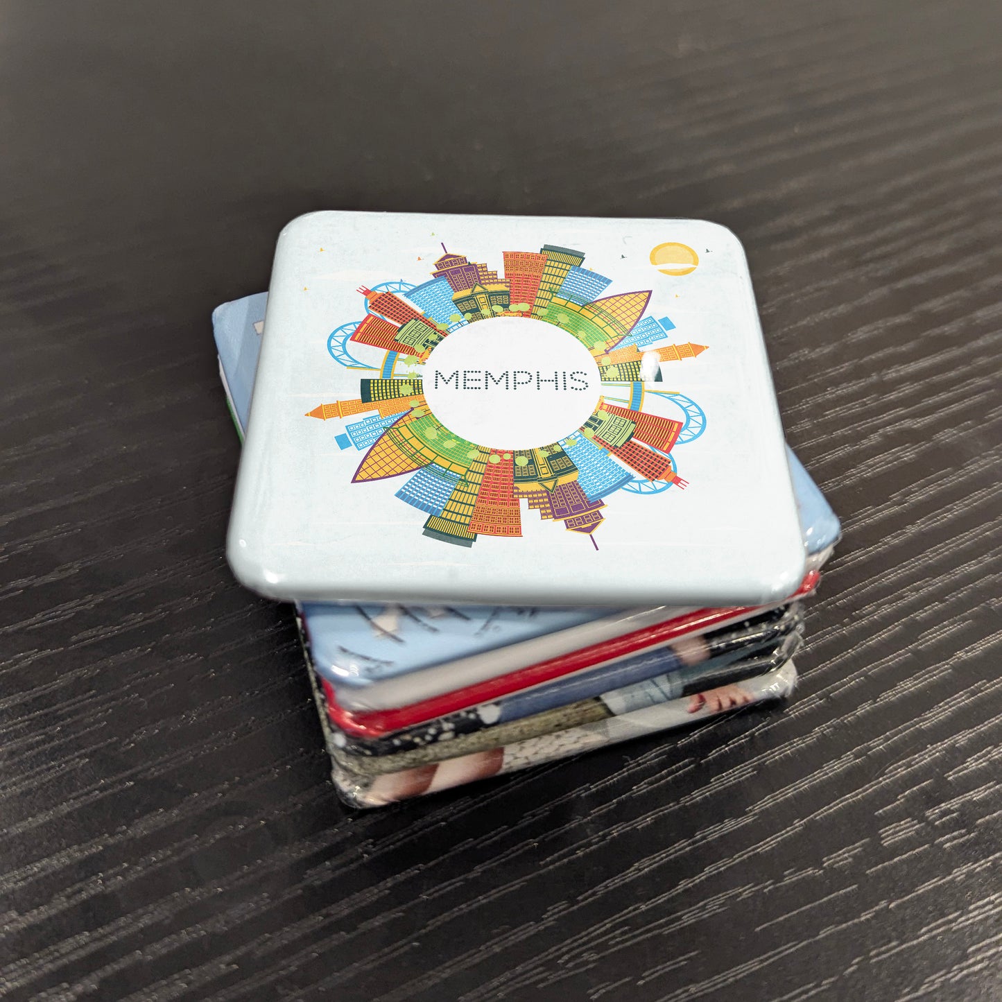 Memphis Tennessee Magnet | River City Globe | 2×2 | Made in Canada - PhiloPerse