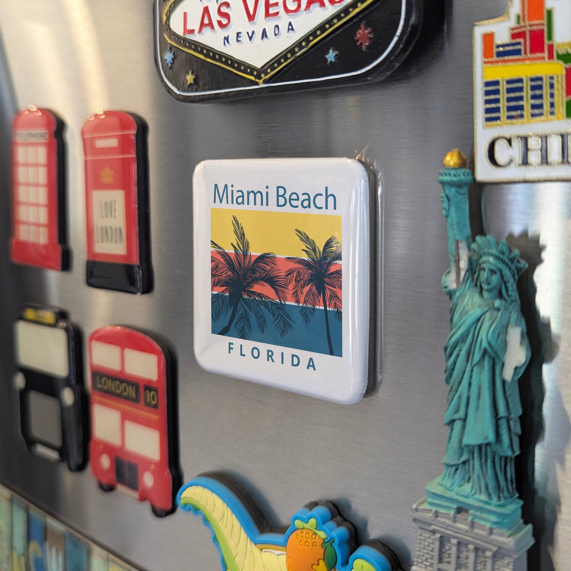 Miami Beach Florida Magnet | Magic City | 2×2 | Made in Canada - PhiloPerse
