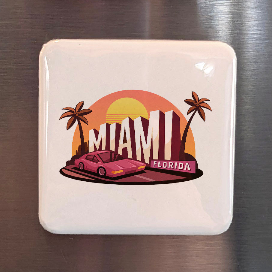 Miami Florida Magnet | Vice City Vibes | 2×2 | Made in Canada - PhiloPerse
