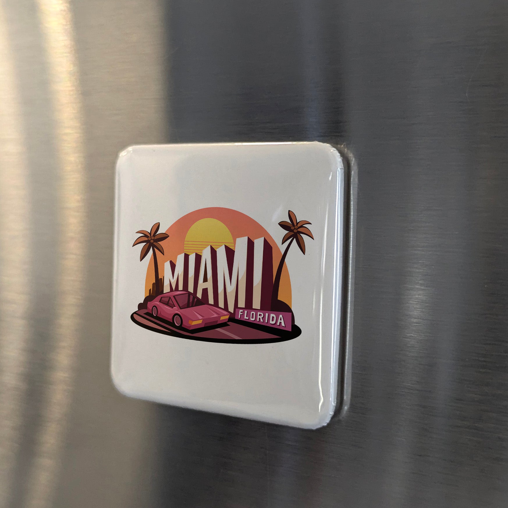 Miami Florida Magnet | Vice City Vibes | 2×2 | Made in Canada - PhiloPerse