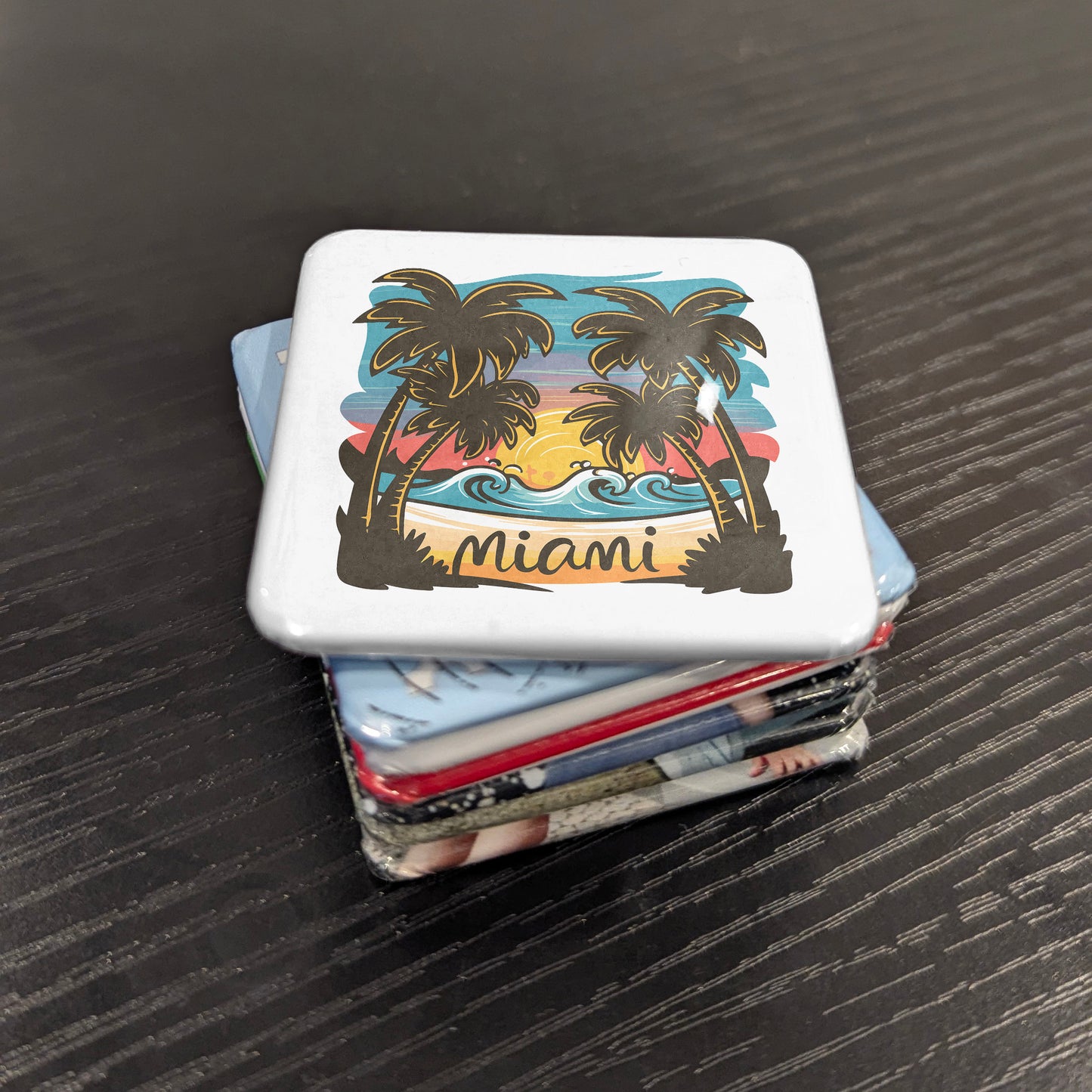 Miami Florida Magnet | Tropical Sunset | 2×2 | Made in Canada - PhiloPerse