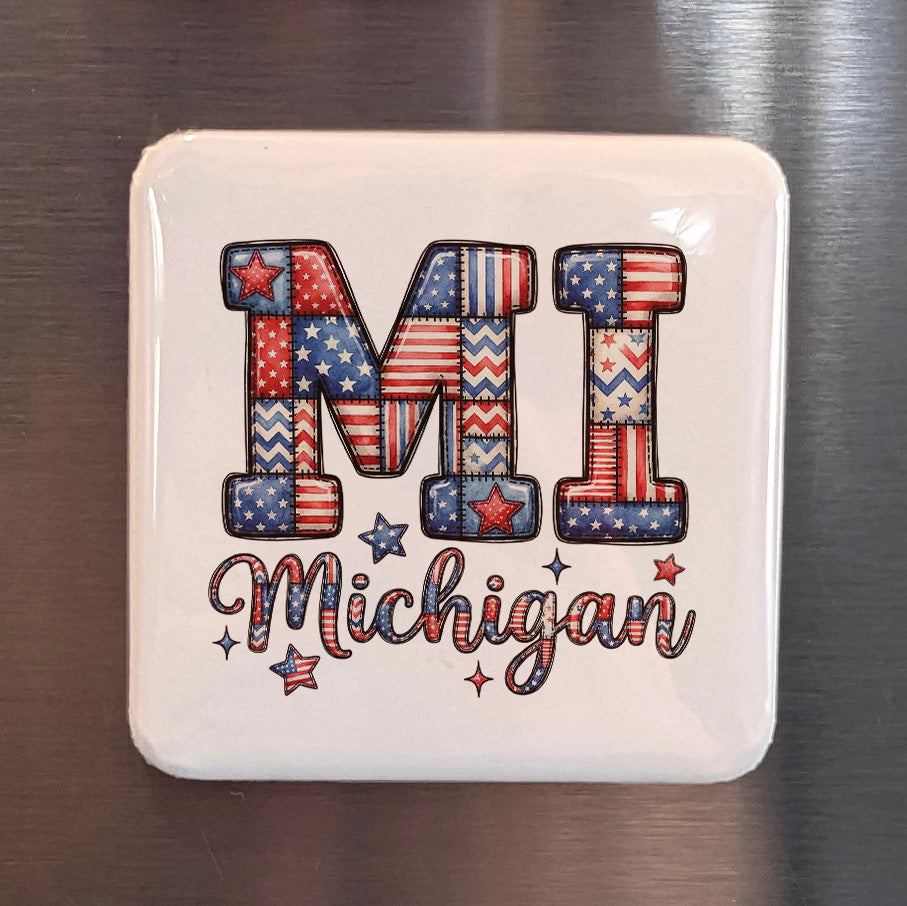 Michigan MI Magnet | Great Lakes State | 2x2 | Made in Canada