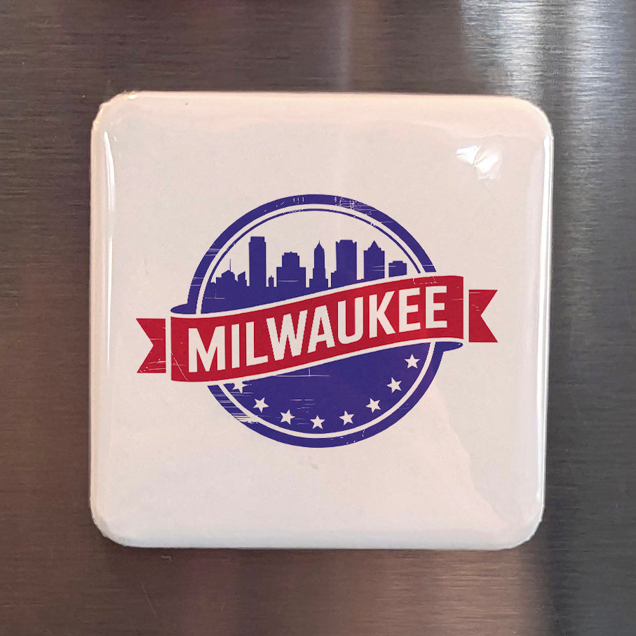 Milwaukee Wisconsin Magnet | City on the Lake | 2×2 | Made in Canada - PhiloPerse