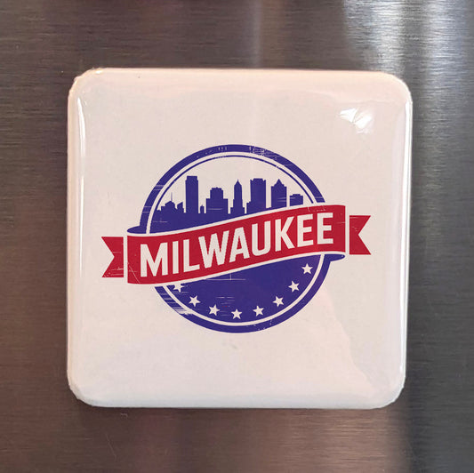 Milwaukee Wisconsin Magnet | City on the Lake | 2×2 | Made in Canada - PhiloPerse