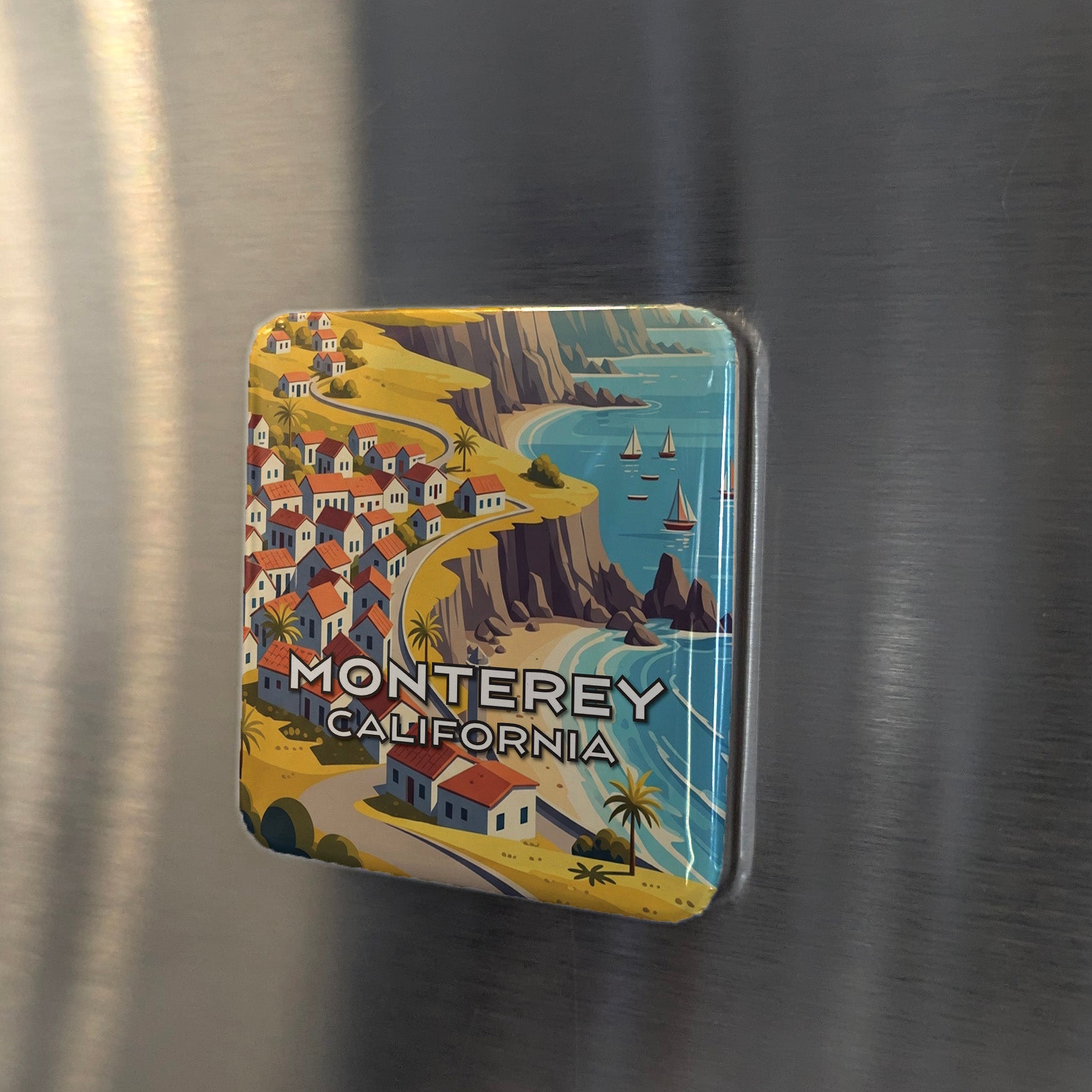 Monterey California Magnet | Bay City | 2×2 | Made in Canada - PhiloPerse
