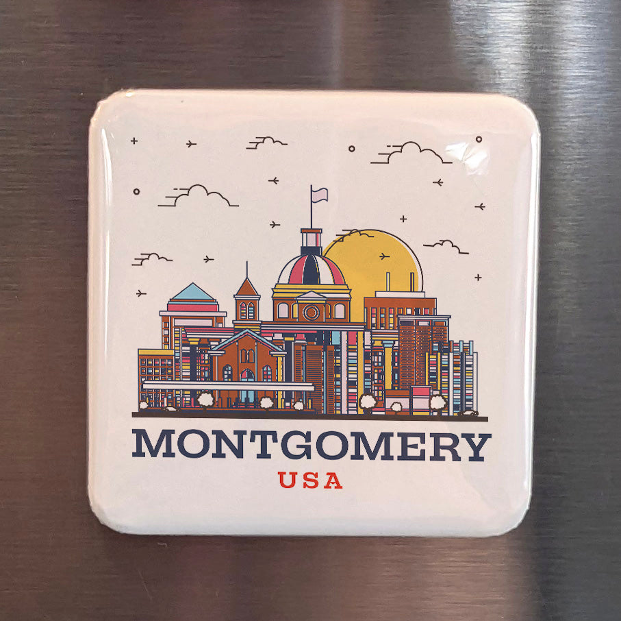 Montgomery Alabama Magnet | Capitol City | 2×2 | Made in Canada - PhiloPerse