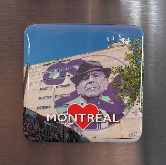 Montreal's Leonard Cohen Mural V.1 Fridge Magnet - PhiloPerse