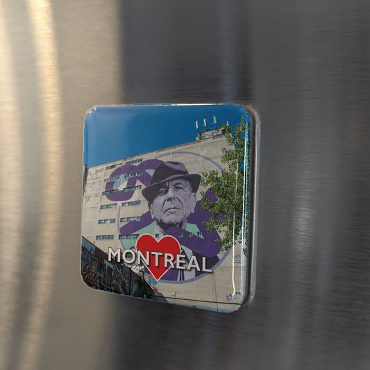 Montreal's Leonard Cohen Mural V.1 Fridge Magnet - PhiloPerse