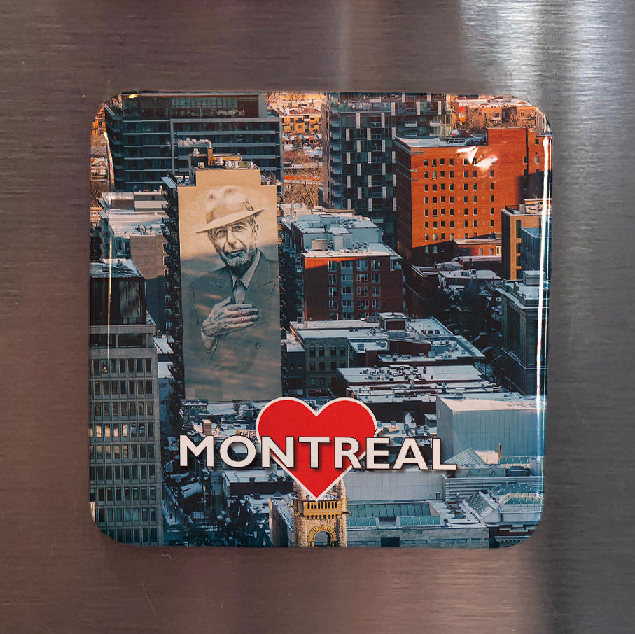 Montreal's Leonard Cohen Mural V.2 Fridge Magnet - PhiloPerse