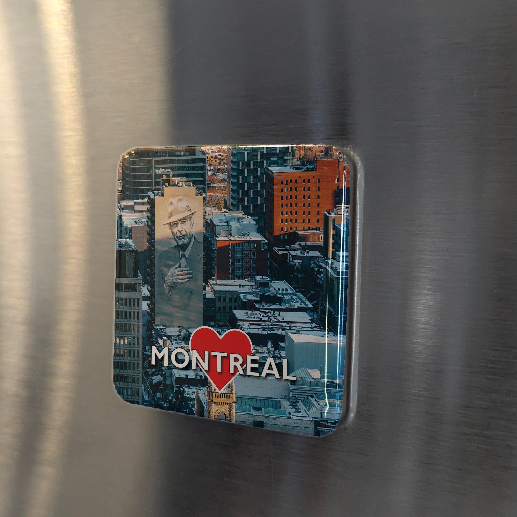 Montreal's Leonard Cohen Mural V.2 Fridge Magnet - PhiloPerse