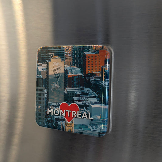 Montreal's Leonard Cohen Mural V.2 Fridge Magnet - PhiloPerse