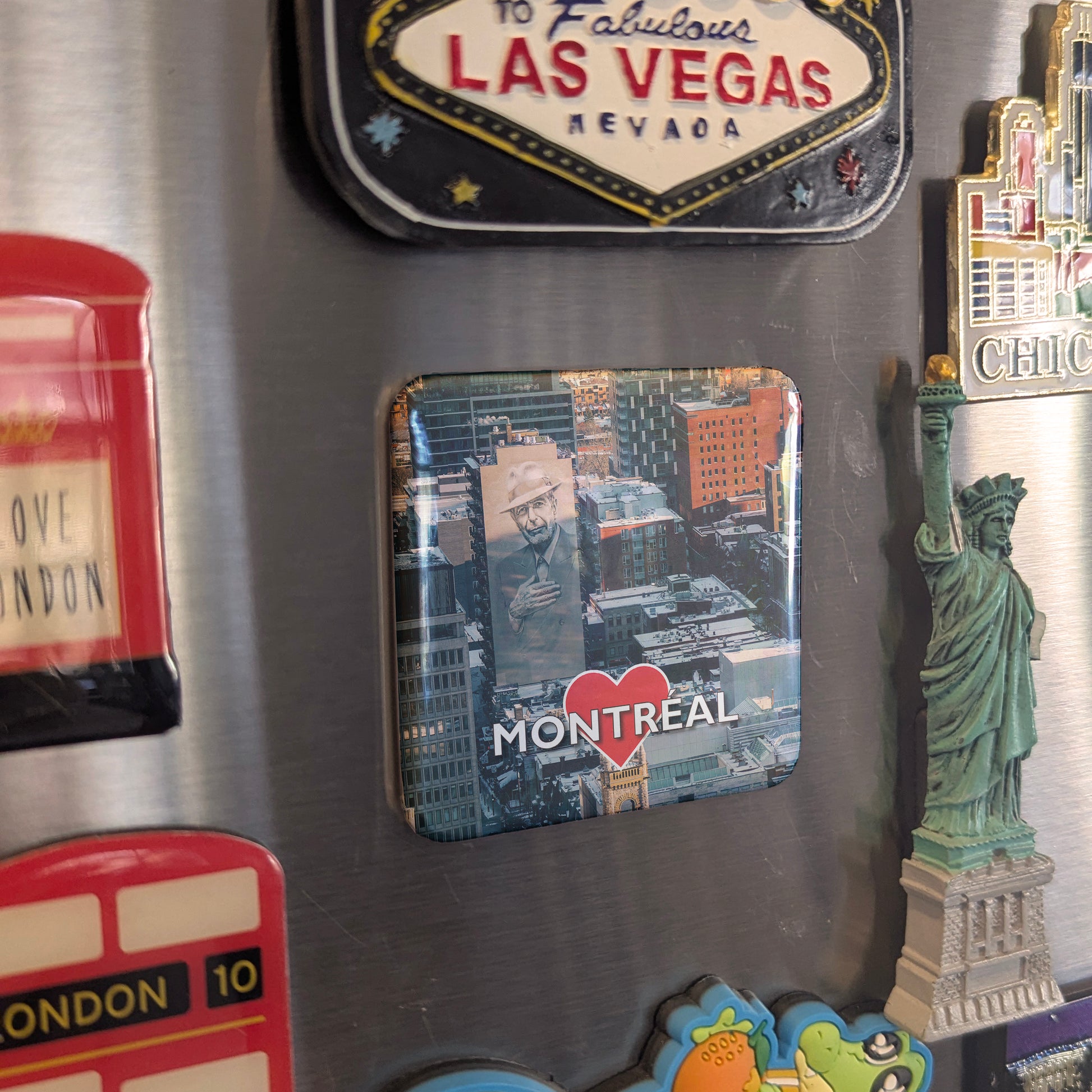 Montreal's Leonard Cohen Mural V.2 Fridge Magnet - PhiloPerse