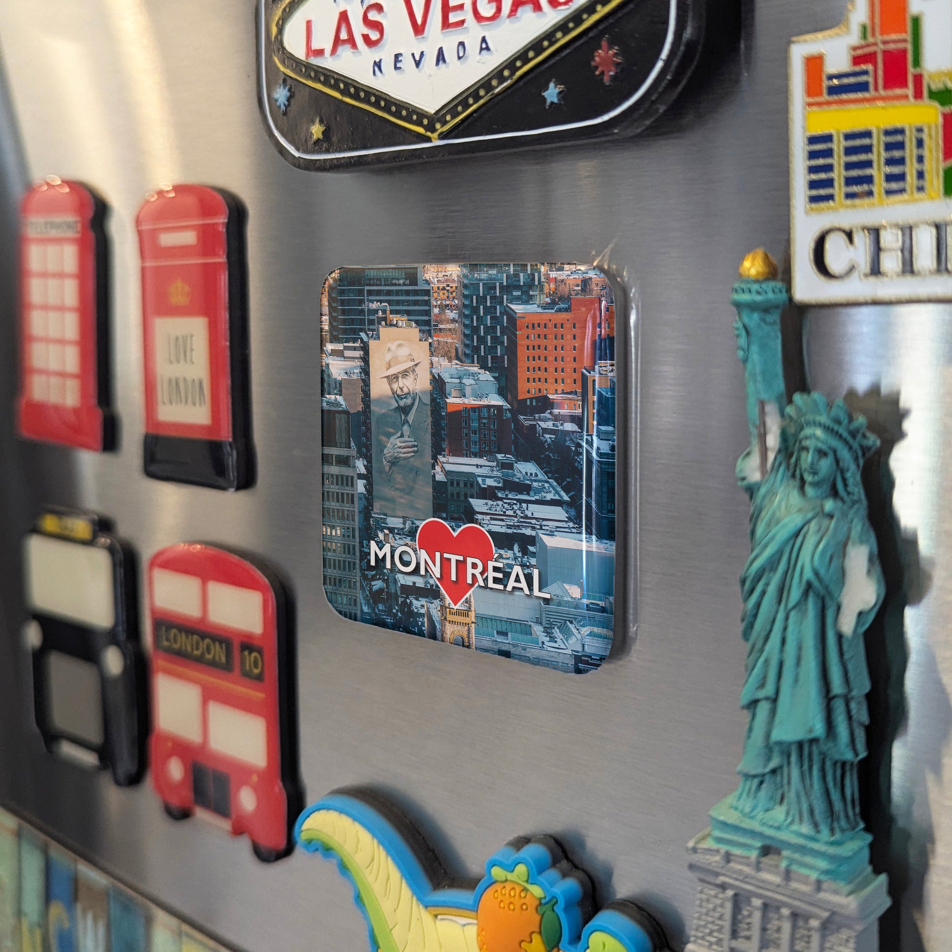 Montreal's Leonard Cohen Mural V.2 Fridge Magnet - PhiloPerse