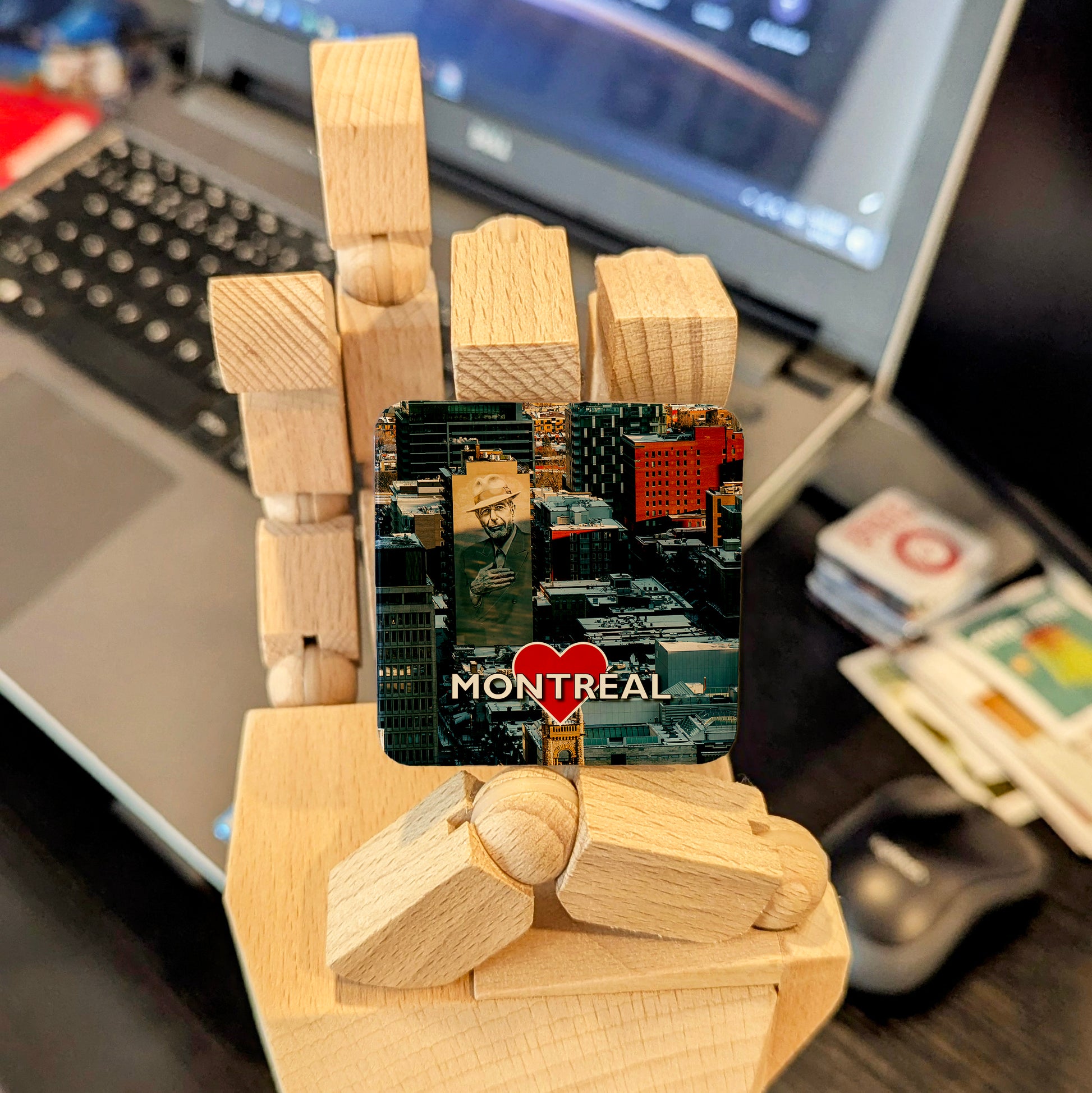 Montreal's Leonard Cohen Mural V.2 Fridge Magnet - PhiloPerse