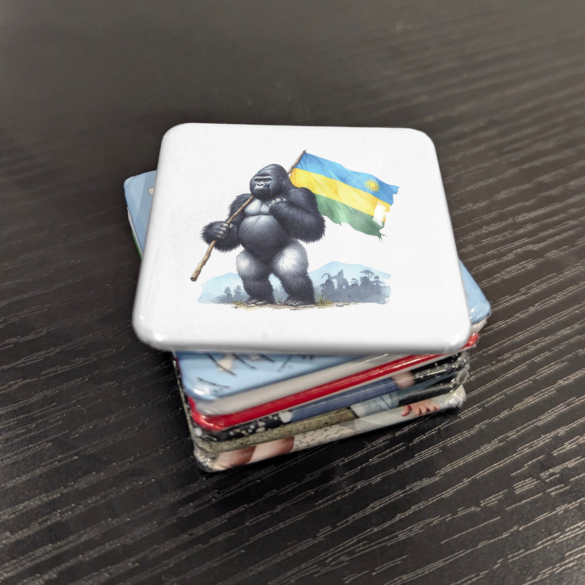 Rwanda Africa Magnet | Mountain Gorilla of the Land of a Thousand Hills | 2x2 | Made in Canada