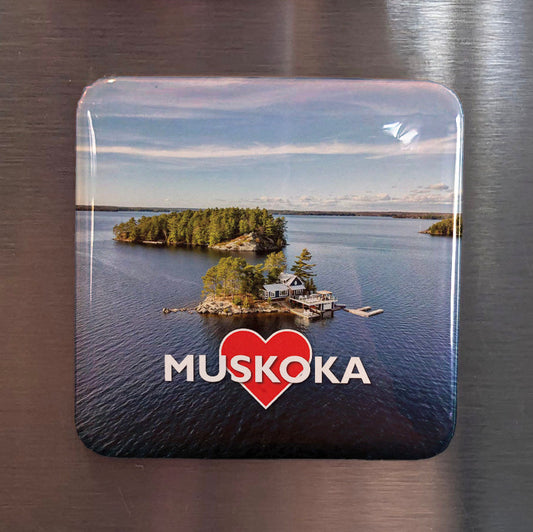 Muskoka Ontario Magnet | Granite Shore and Muskoka Chair Country | 2x2 | Made in Canada - PhiloPerse