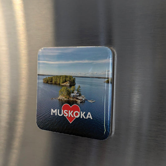 Muskoka Ontario Magnet | Granite Shore and Muskoka Chair Country | 2x2 | Made in Canada - PhiloPerse