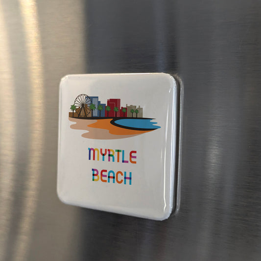 Myrtle Beach South Carolina Magnet | Boardwalk City | 2×2 | Made in Canada - PhiloPerse