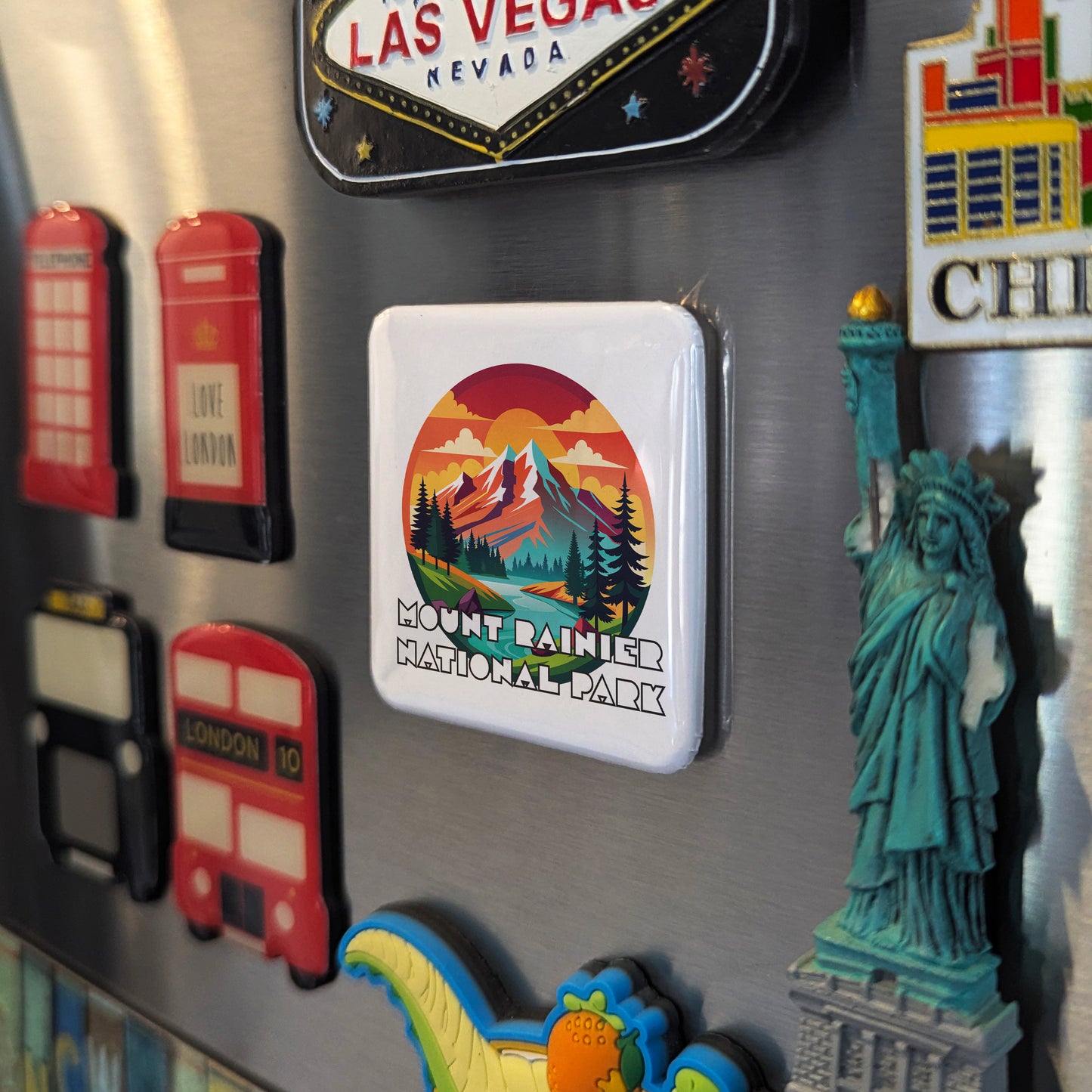 Mount Rainier National Park Fridge Magnet - PhiloPerse