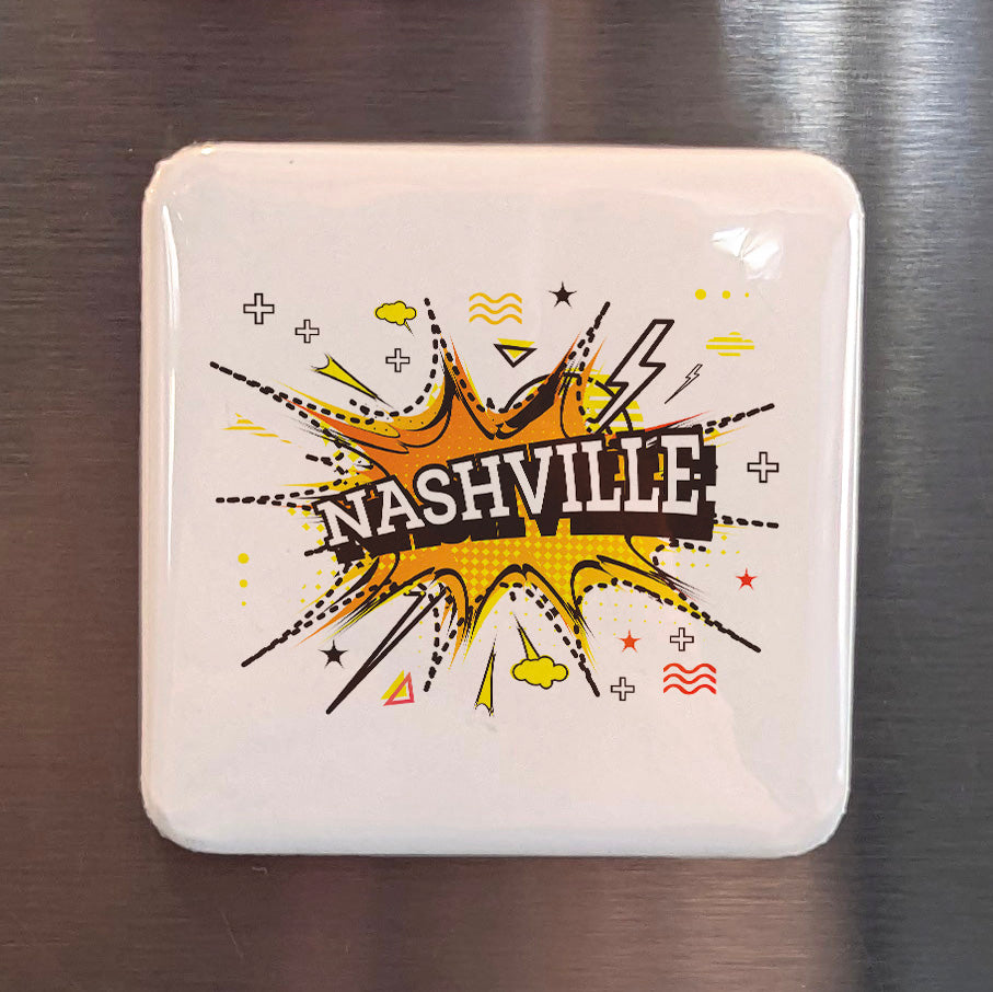 Nashville Tennessee Magnet | Music City Boom | 2×2 | Made in Canada - PhiloPerse