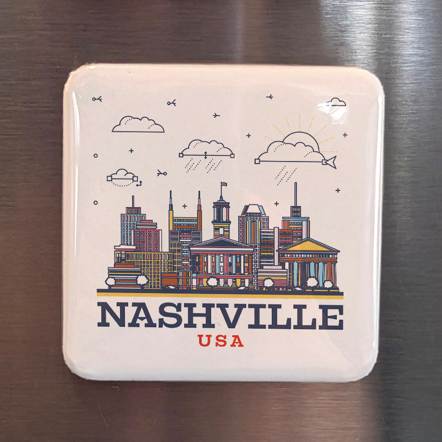 Nashville Tennessee Magnet | Athens of the South | 2×2 | Made in Canada - PhiloPerse