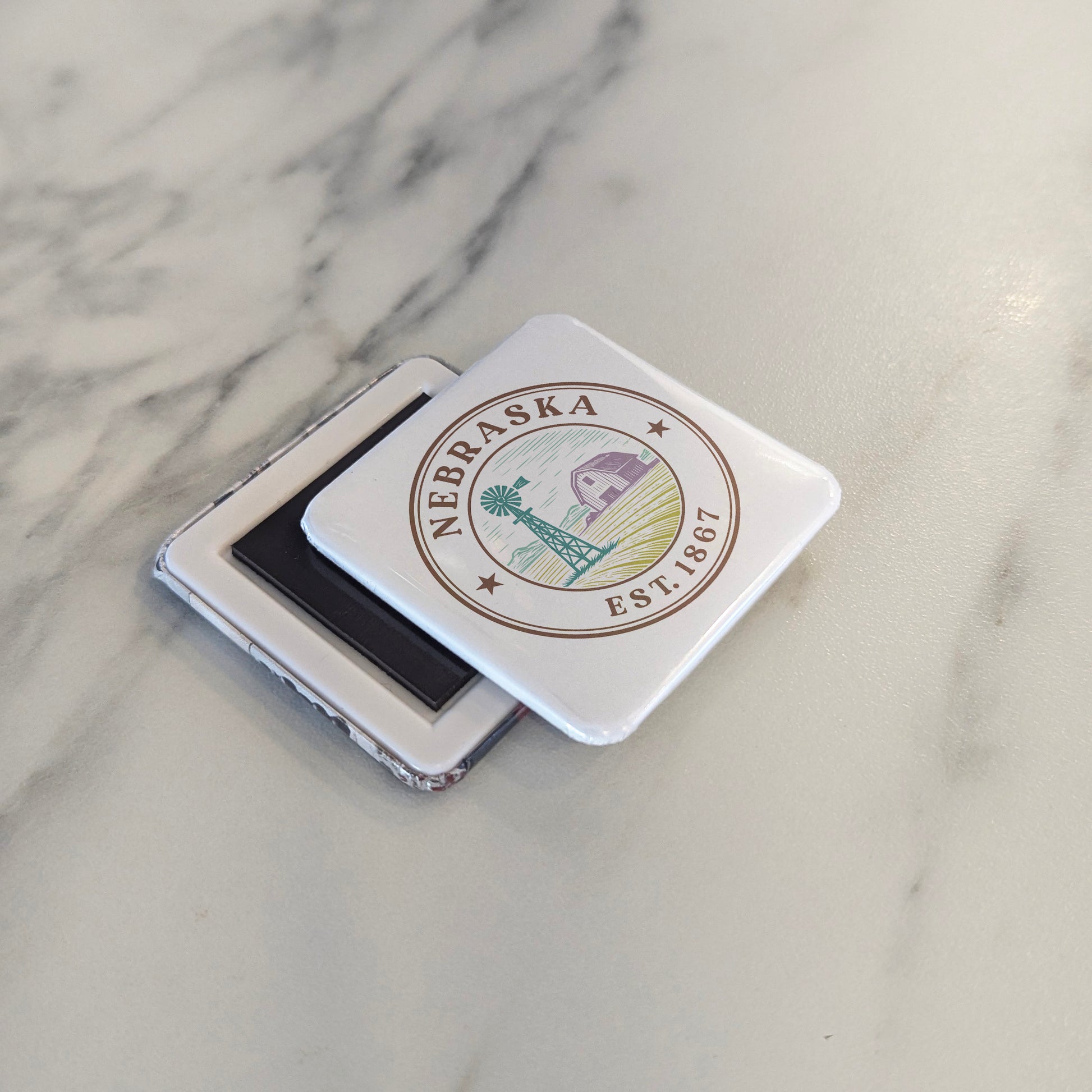 Nebraska Magnet | The Cornhusker State | 2×2 | Made in Canada - PhiloPerse