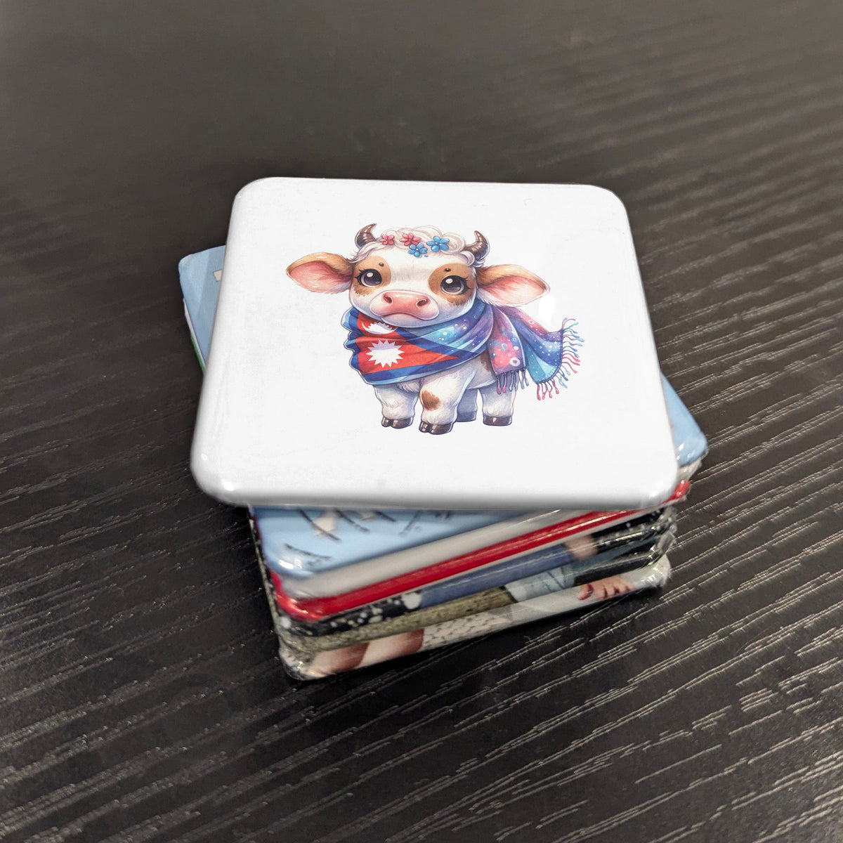 Nepal Asia Magnet | Sacred Cow Holy Animal of the Himalayan Kingdom | 2x2 | Made in Canada