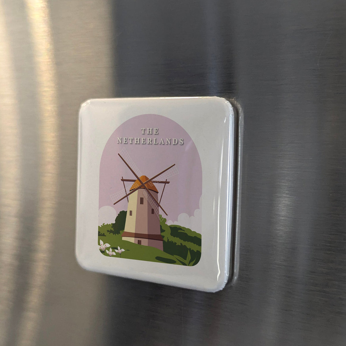 Netherlands Magnet | Land of Windmills, Tulips, and the Golden Age of the Lowlands | 2x2 | Made in Canada