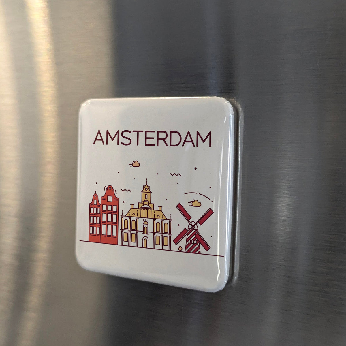 Amsterdam Netherlands Magnet | City of Canals and the Golden Age on the Amstel | 2x2 | Made in Canada